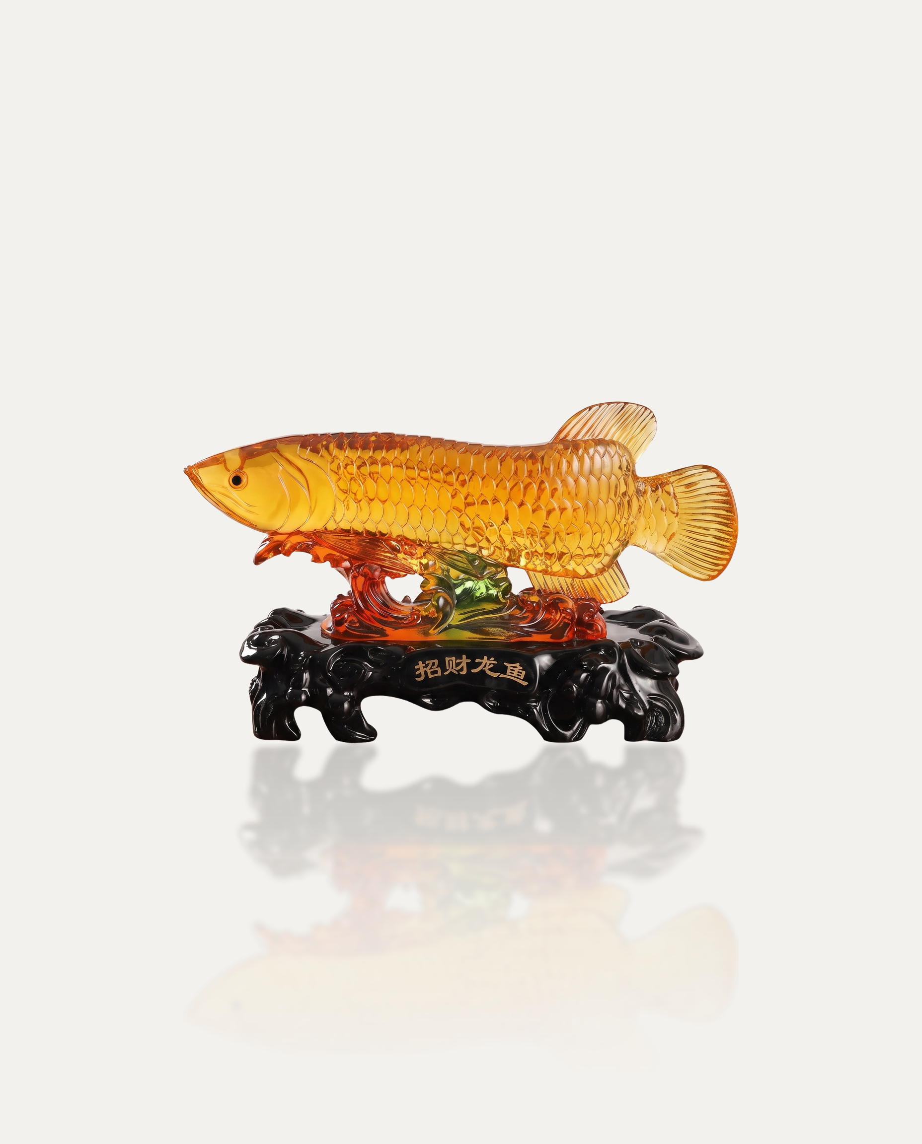 lucky gold fish carp ornament with chinese characters