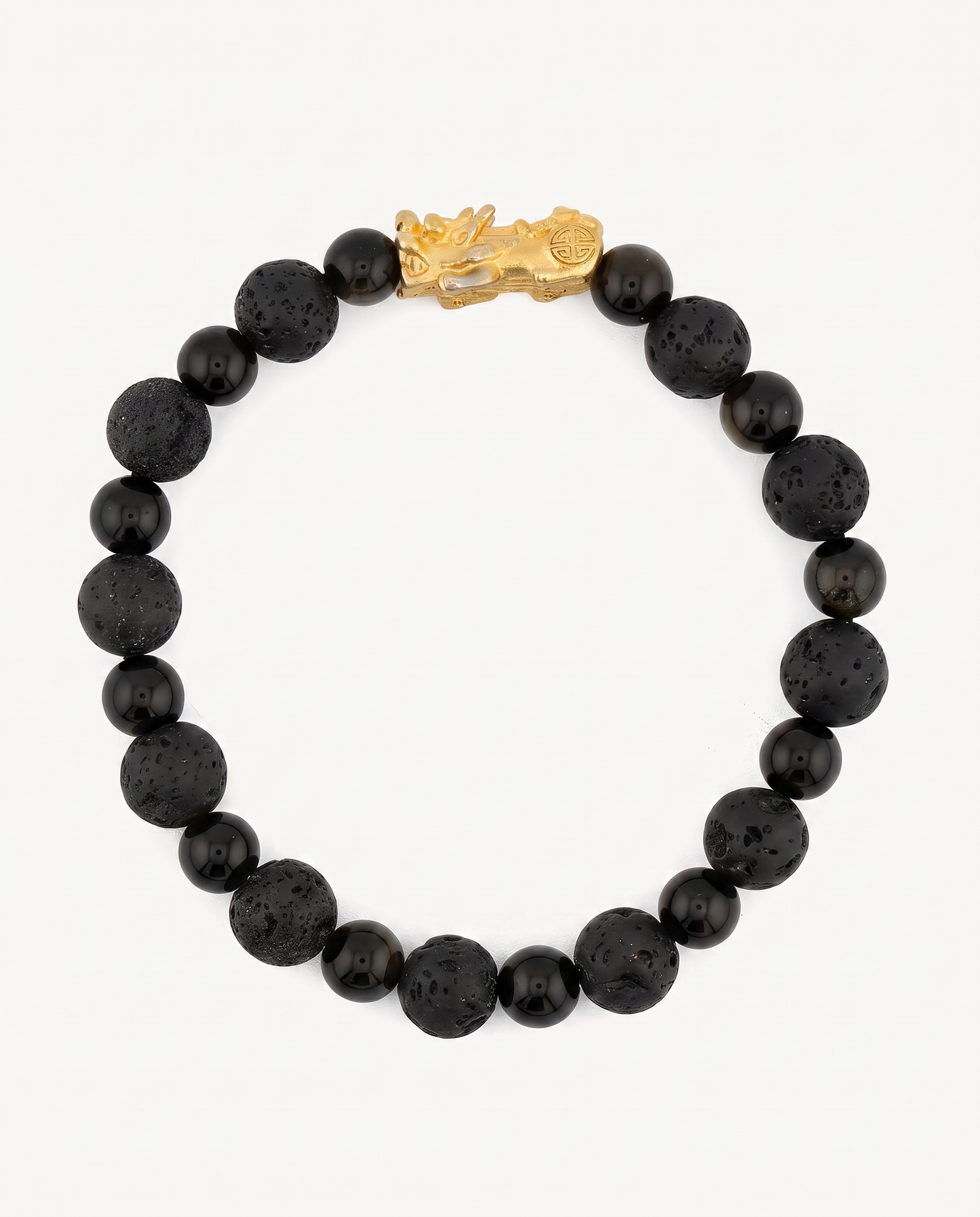 Grounding Charm | Mini Pixiu Dragon Lava Rock Bracelet, alternate view