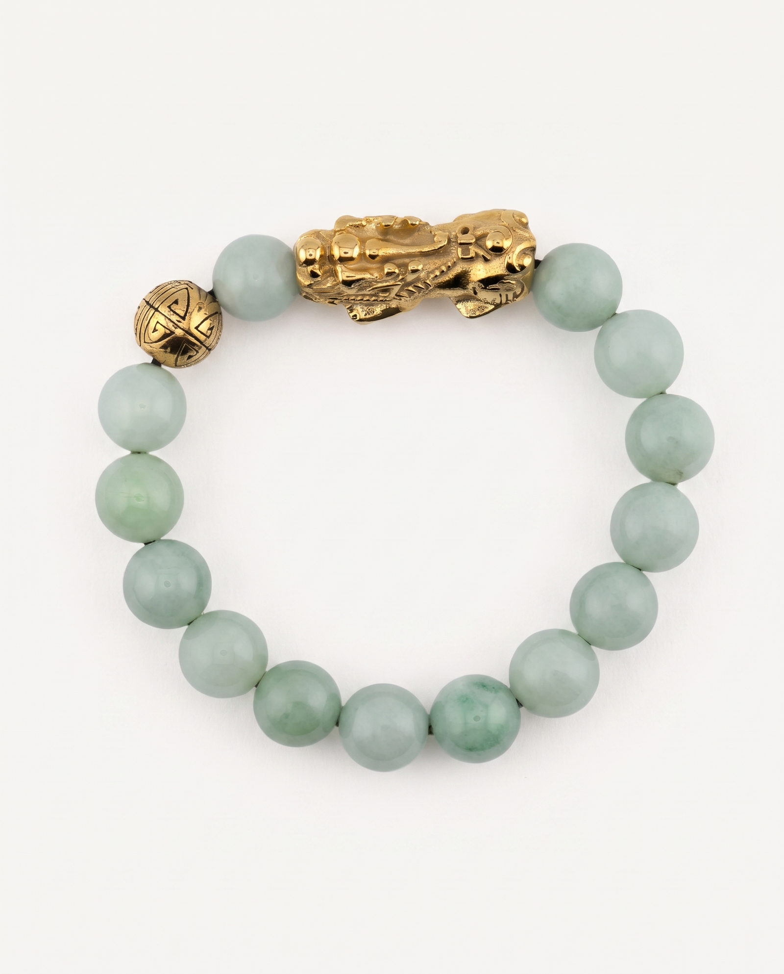 Harmony Charm | Pixiu Dragon Light Green Jade Bracelet, alternate view