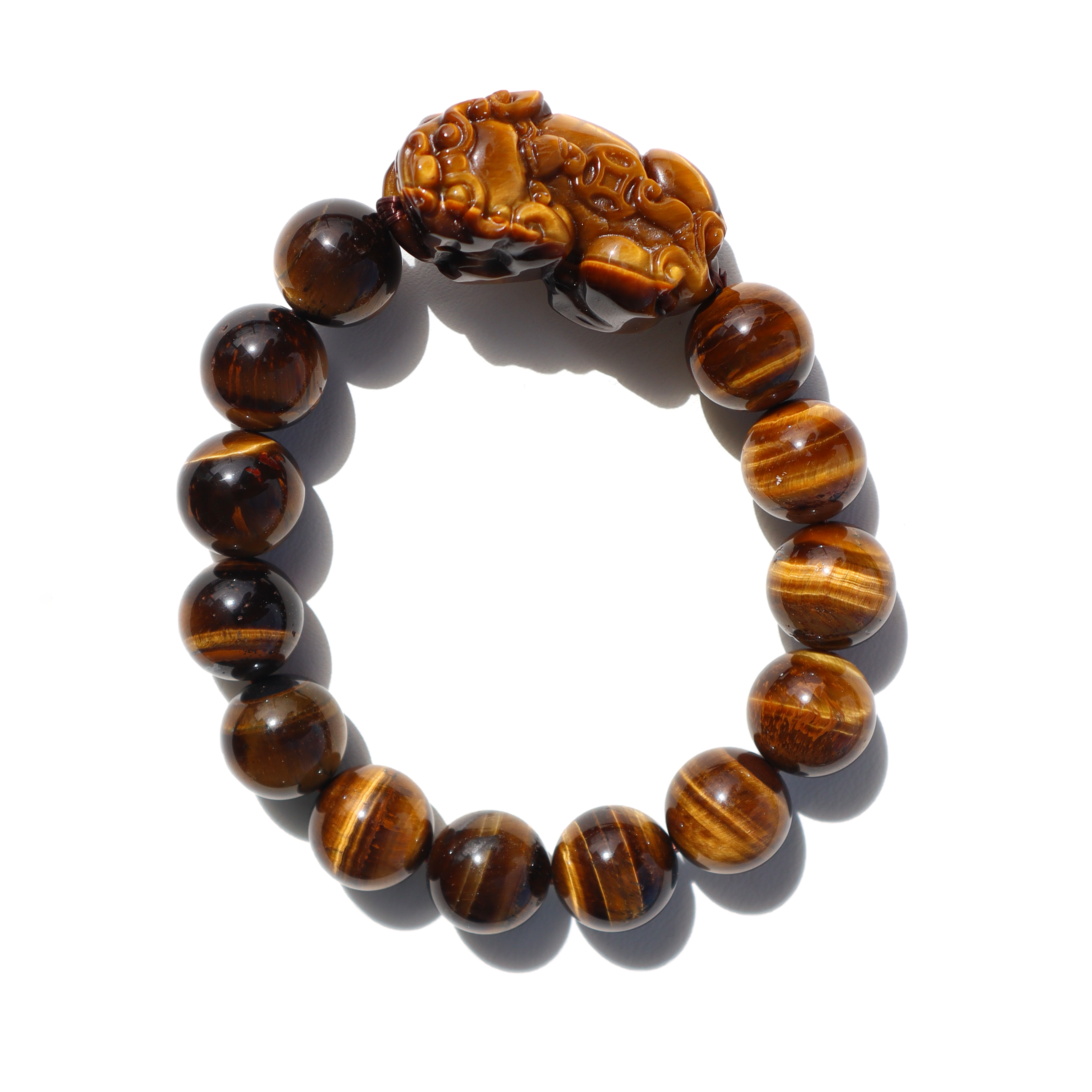 Carved Tiger Eye Pixiu | Tiger Eye Bracelet