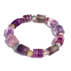 Rainbow Fluorite Cylinder Bracelet