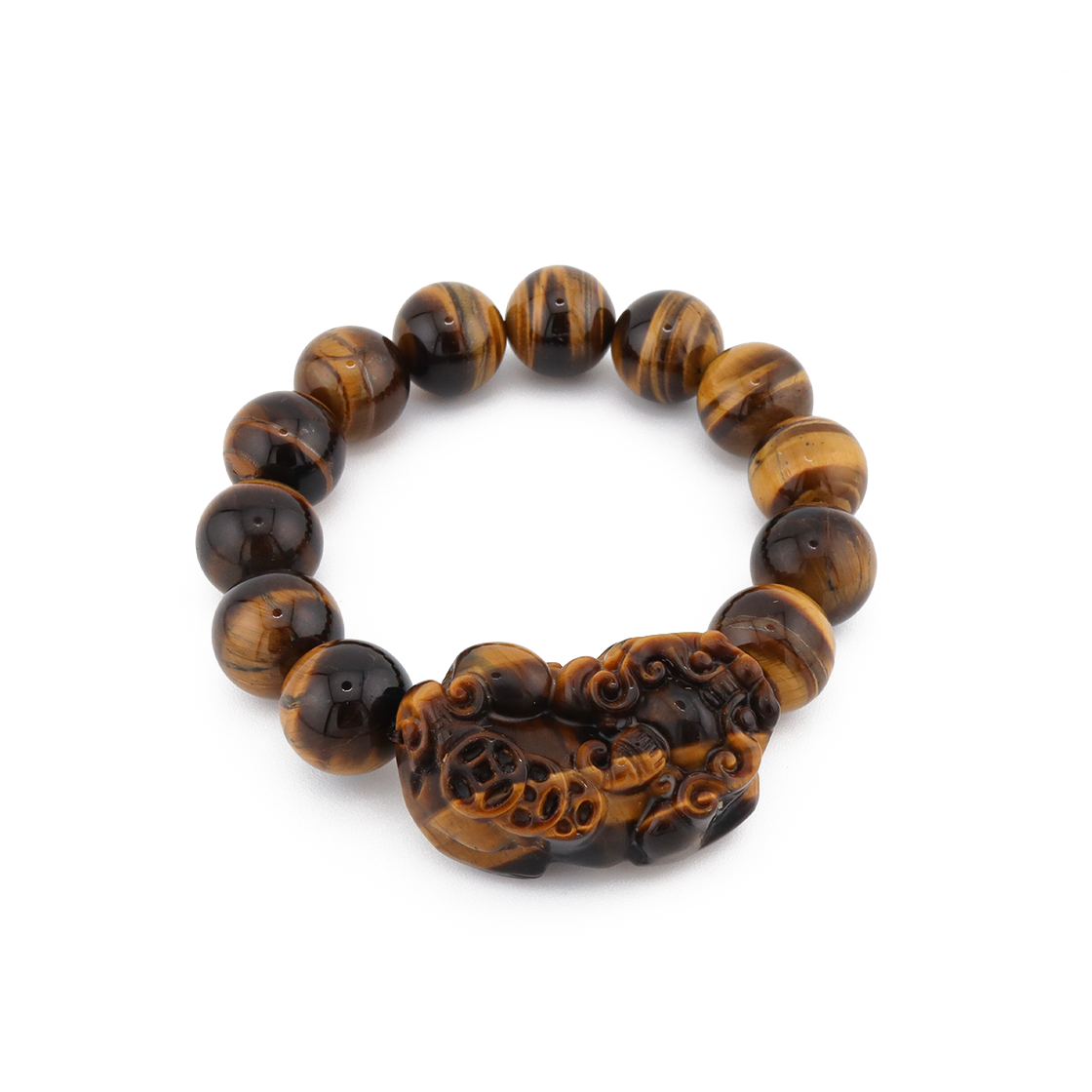 Carved Tiger Eye Pixiu | Tiger Eye Bracelet