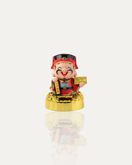 five wealth god solar powered nodding head statue
