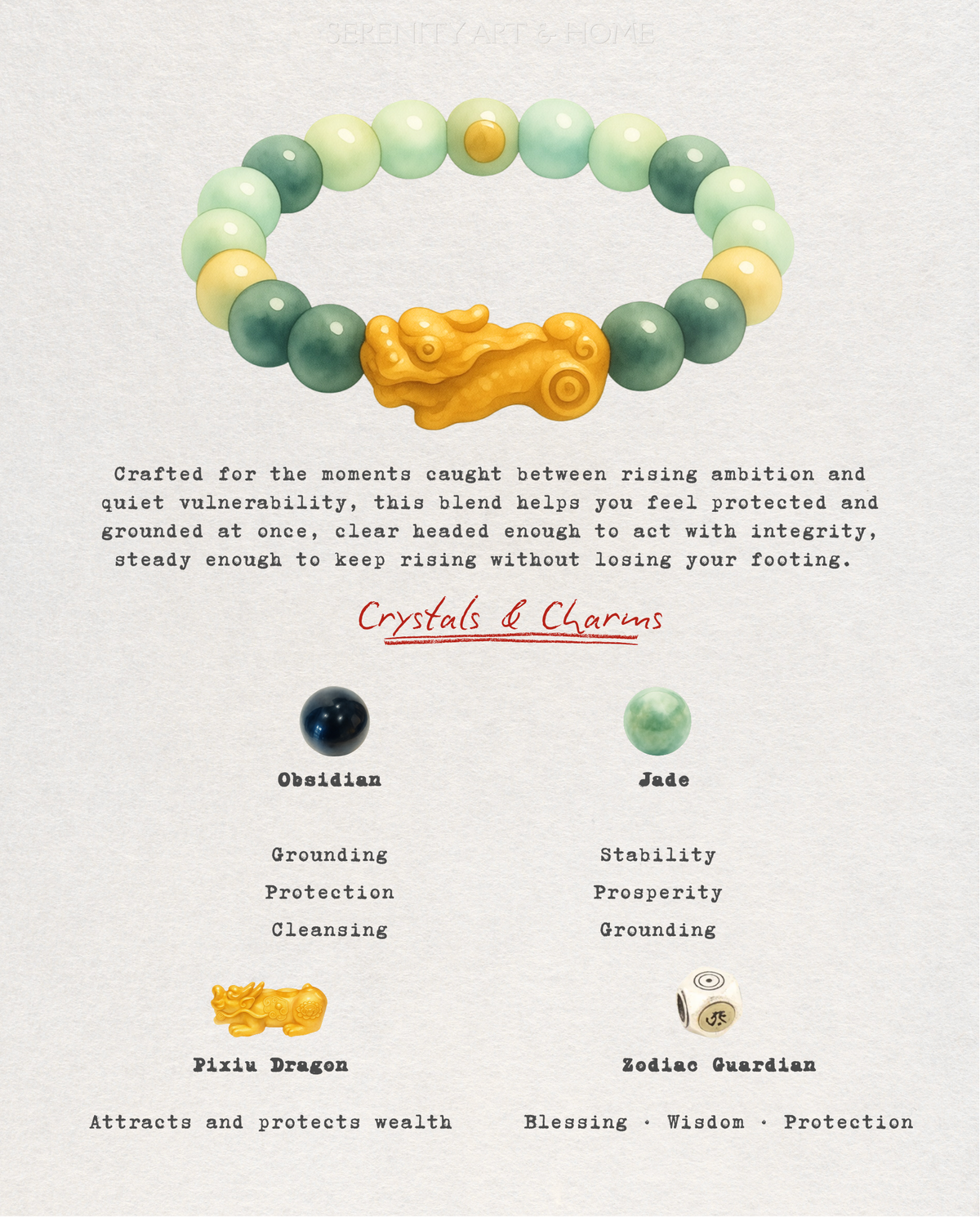 Mountain Root Pixiu Bracelet, side view