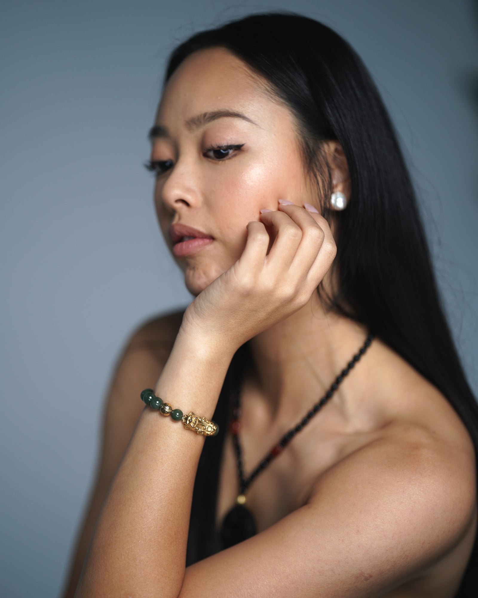 Abundance Charm | Pixiu Dragon Jade Bracelet, alternate view