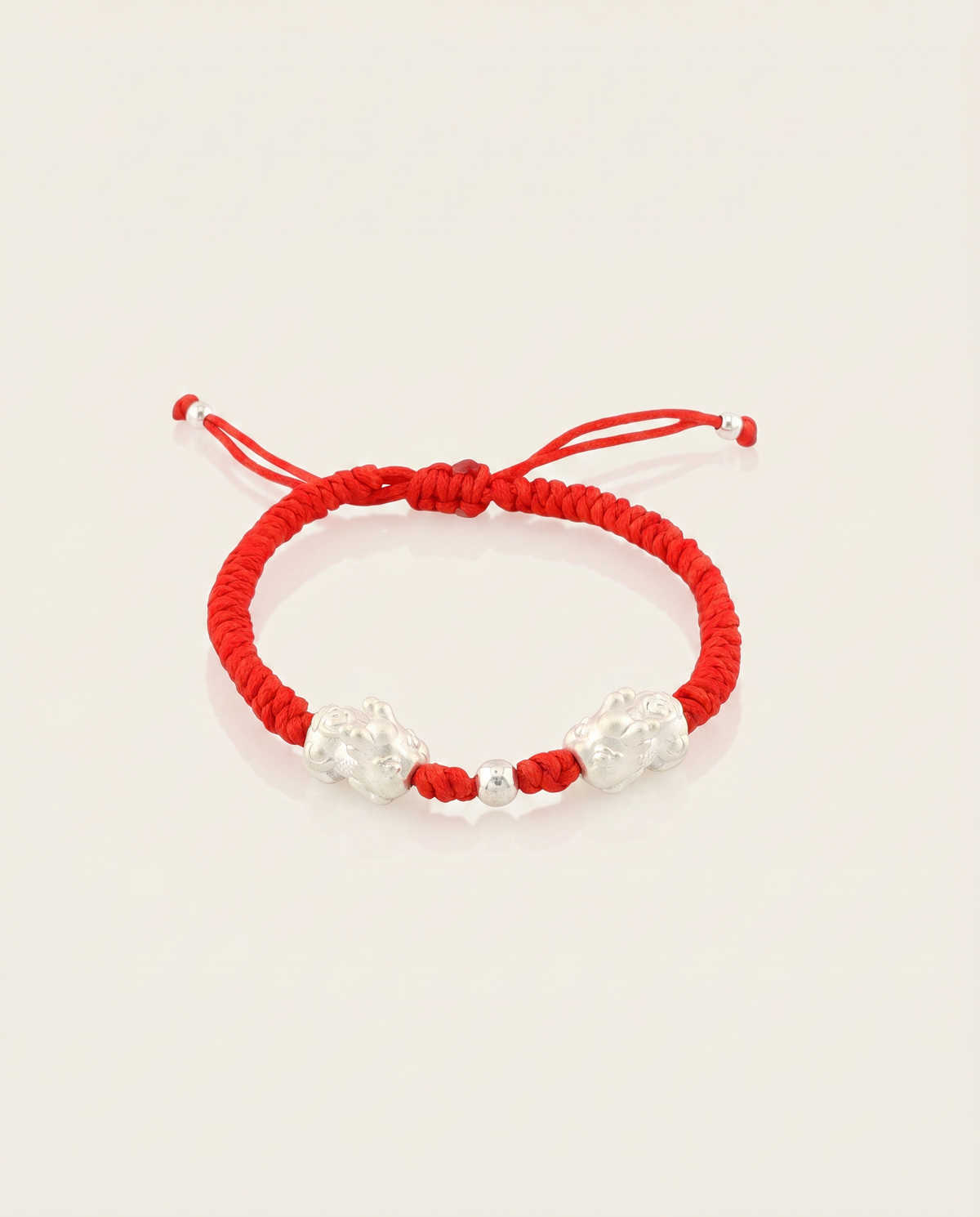 Double Baby Pixiu Dragon Adjustable Red String Bracelet
