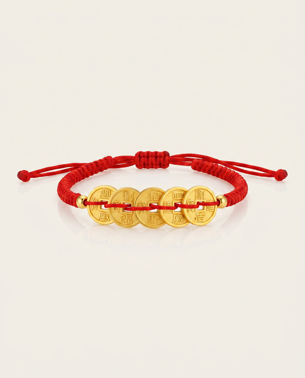 Five Emperors Coin Red String Bracelet
