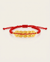 Five Emperors Coin Red String Bracelet