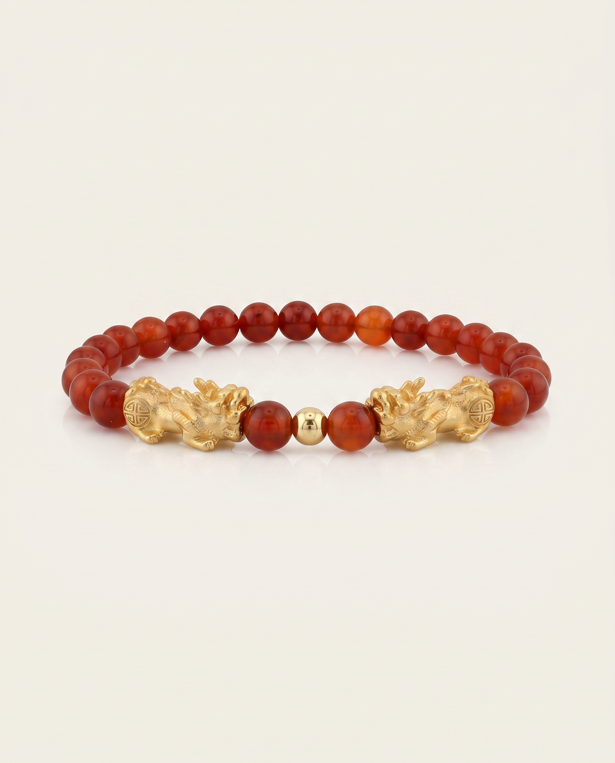 Fortune Charm | Mini Pixiu Dragon Red Agate Bracelet