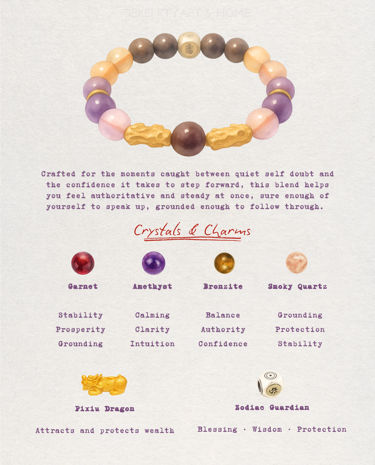 Ember Lotus Pixiu Bracelet, side view