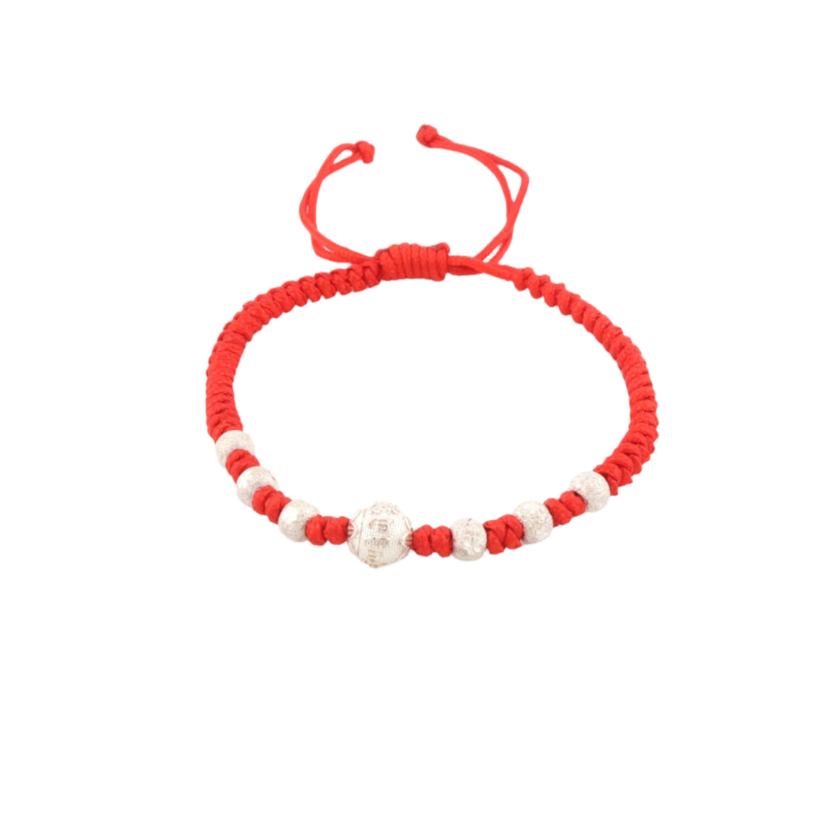 Six Character Mantra Blessing Adjustable Red String Bracelet