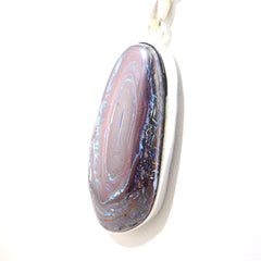Handmade Australian Boulder Opal Pendant Necklace Sterling Silver Earth Vessel