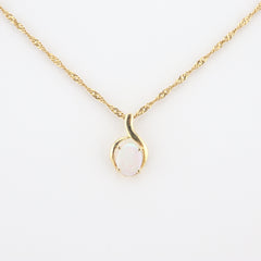 Handmade Australian Solid Coober Pedy Opal Pendant Necklace in 18k Gold