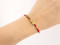 Pixiu Dragon with Lucky Coin Red String Bracelet