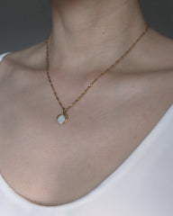 Solid Australian Opal Necklace | 18K Gold