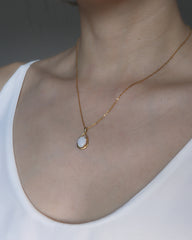 Solid Australian Opal Necklace | 18K Gold