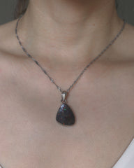 Ancient Tear Solid Australian Opal Necklace