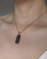Golden Column Solid Australian Opal Necklace