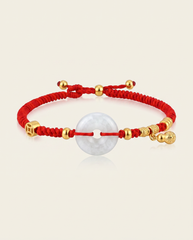 Jade with Hulu Health Charm Red String Bracelet