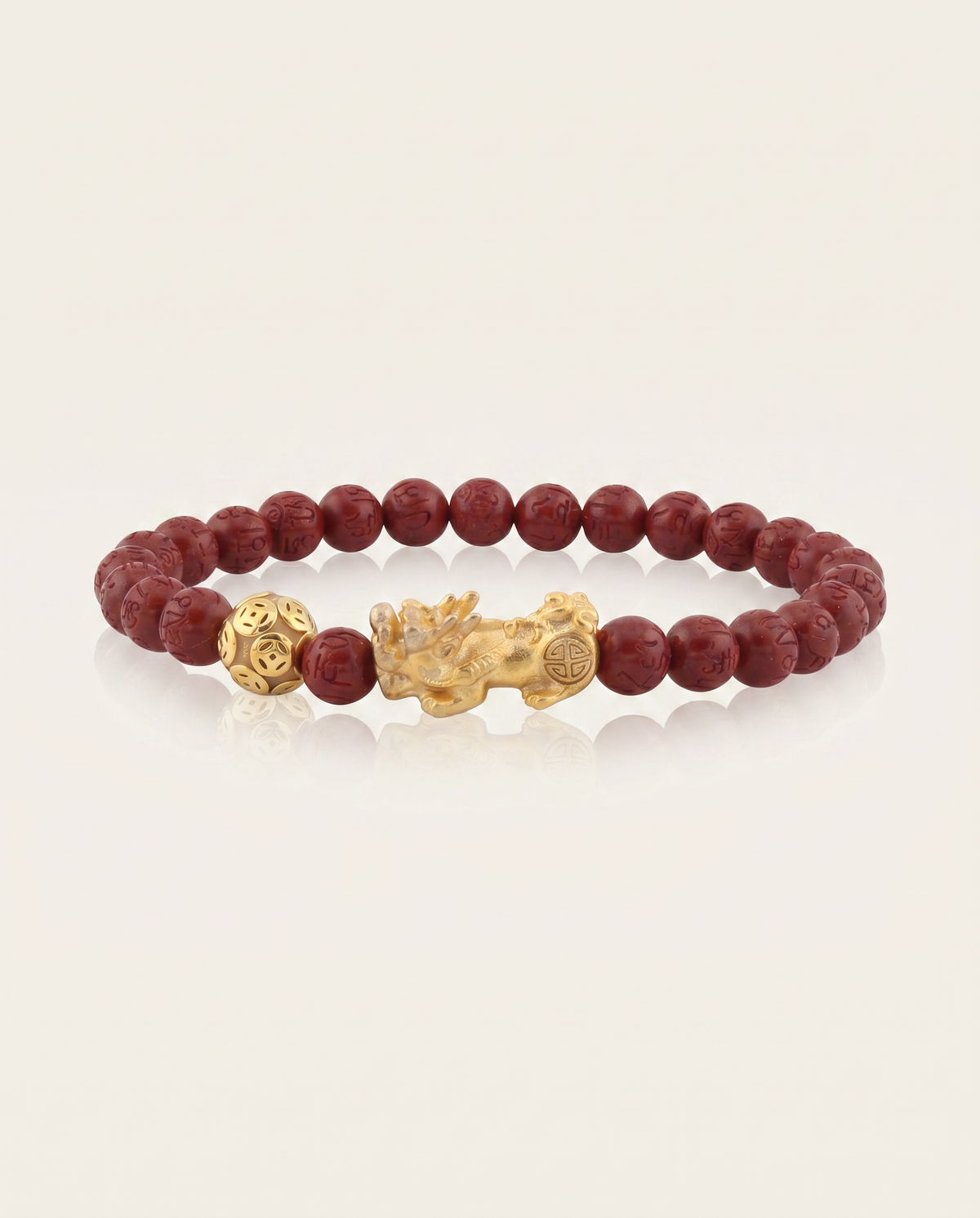 Prosperity Charm | Mini Pixiu Dragon Red Cinnabar Bracelet