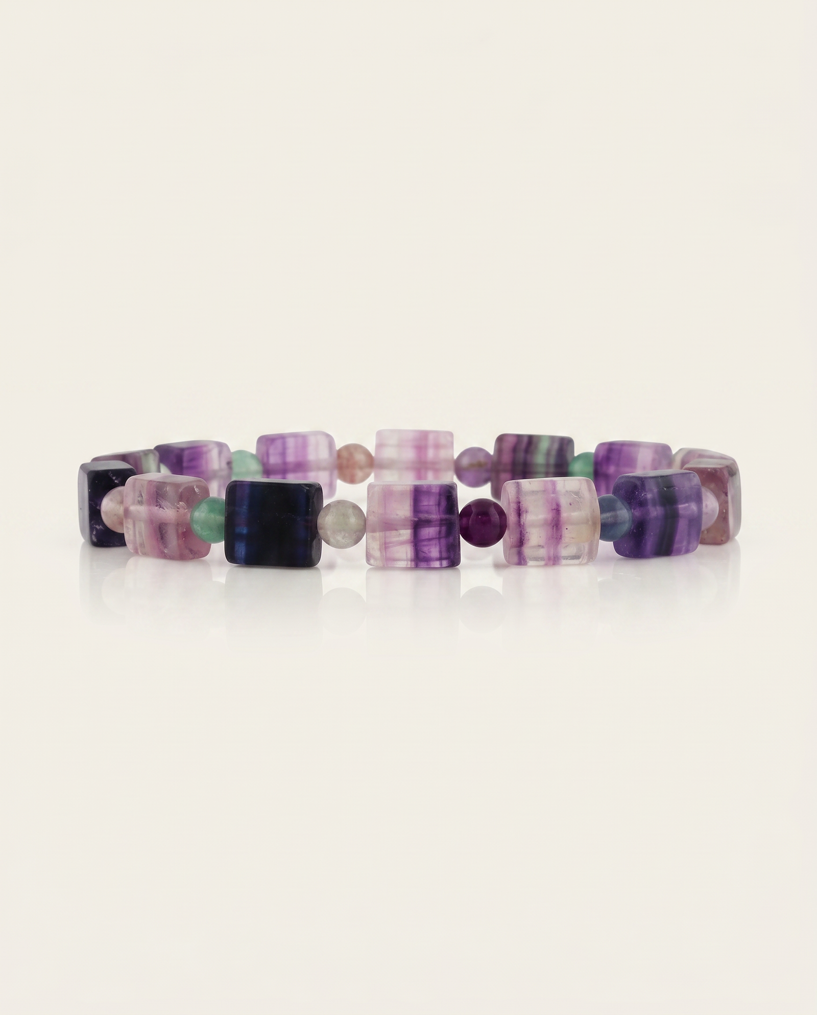 Rainbow Fluorite Cylinder Bracelet