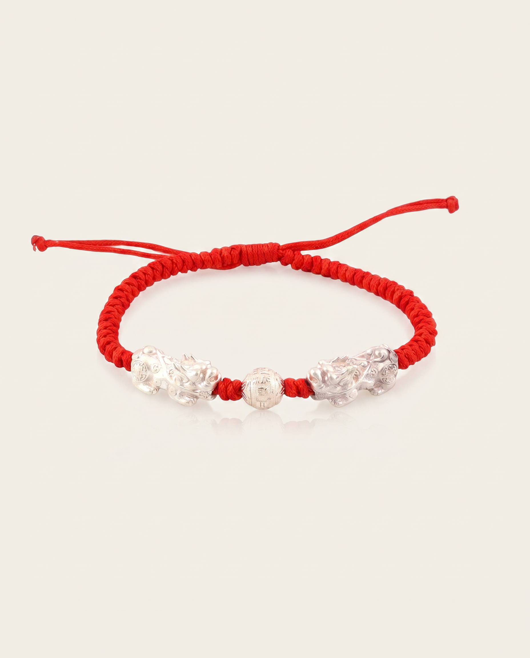 Double Pixiu Dragon Adjustable Red String Bracelet