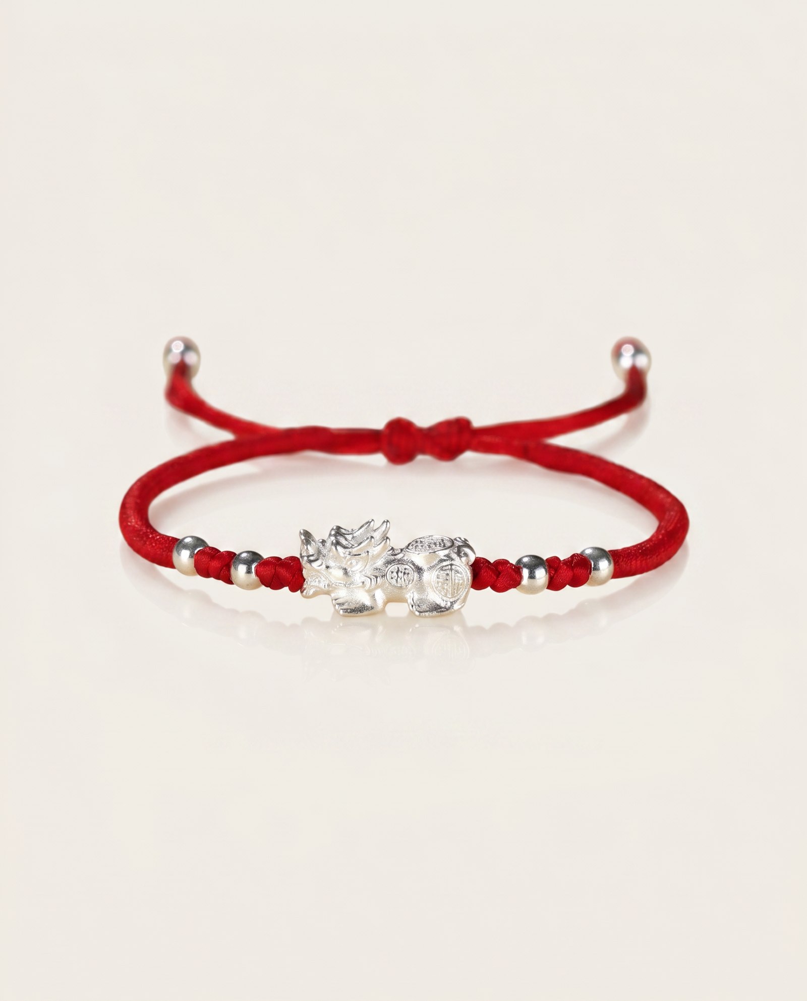 Pixiu Dragon Adjustable Red String Bracelet