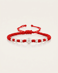 Six Character Mantra Blessing Adjustable Red String Bracelet