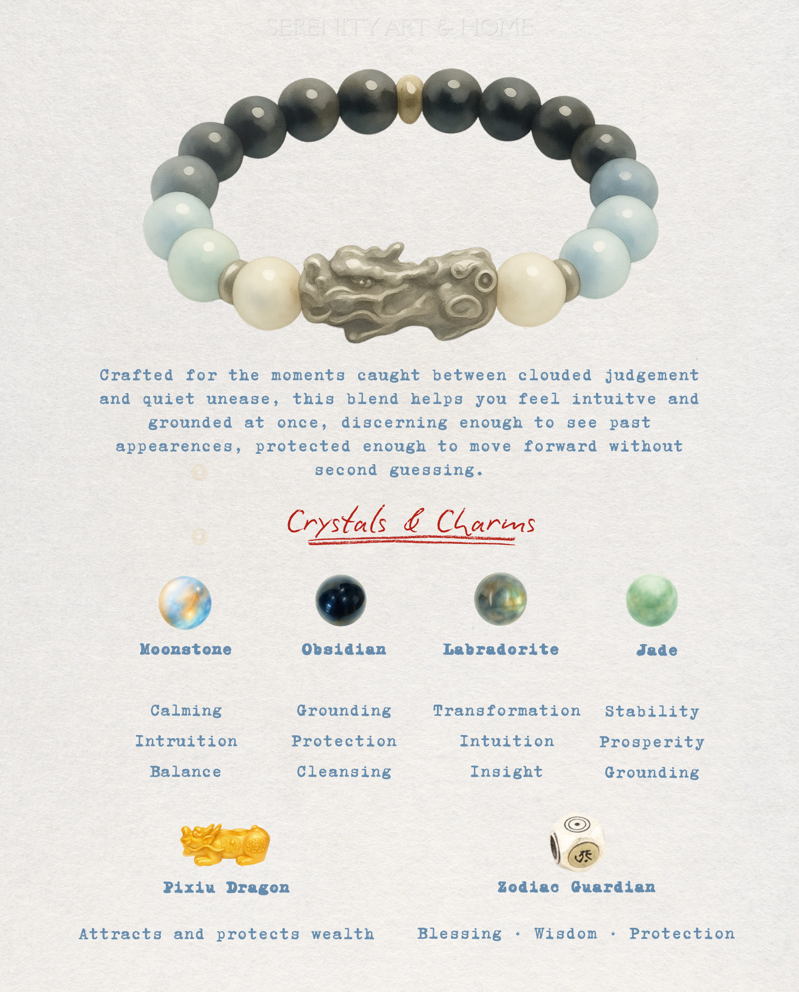 Moon Veil Pixiu Bracelet, side view