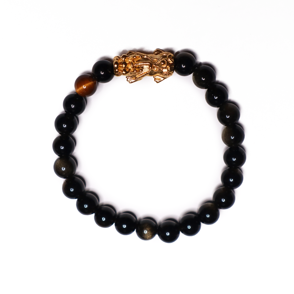 Mini Courage Charm | Pixiu Obsidian Bracelet (Mini Beads)