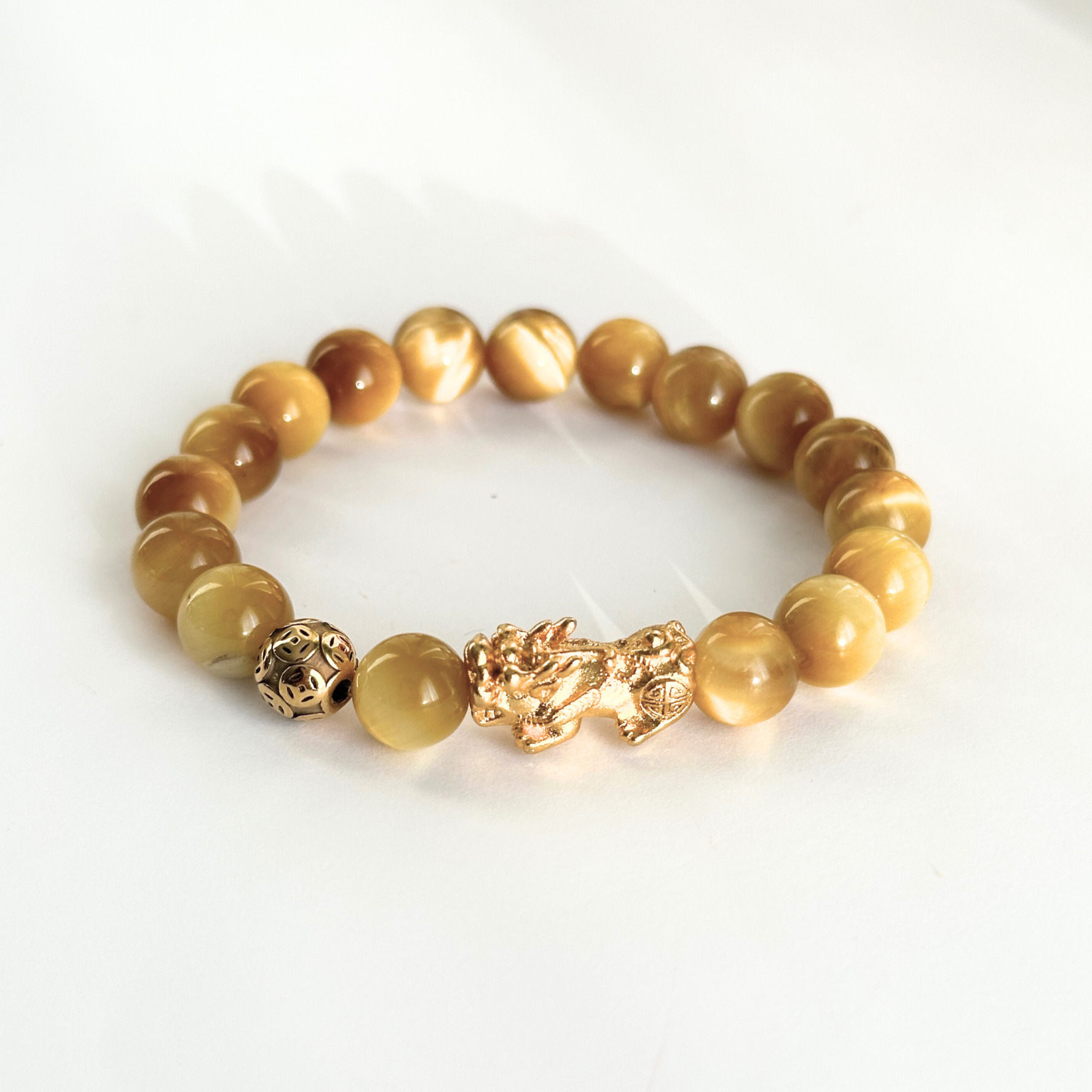 Mini Confidence Charm | Pixiu Light Tiger Eye Bracelet