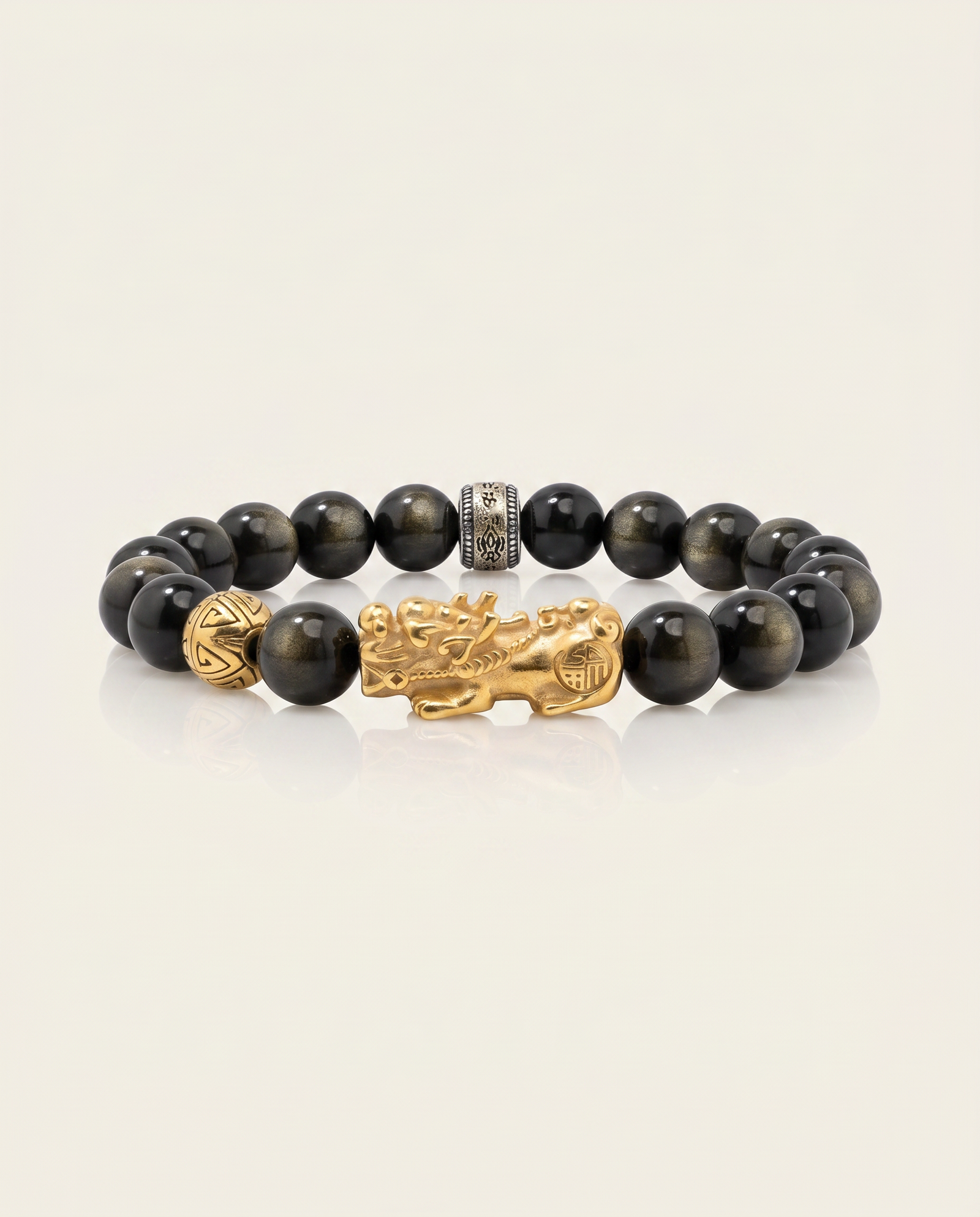 Wealth Charm | Pixiu Dragon Obsidian Bracelet
