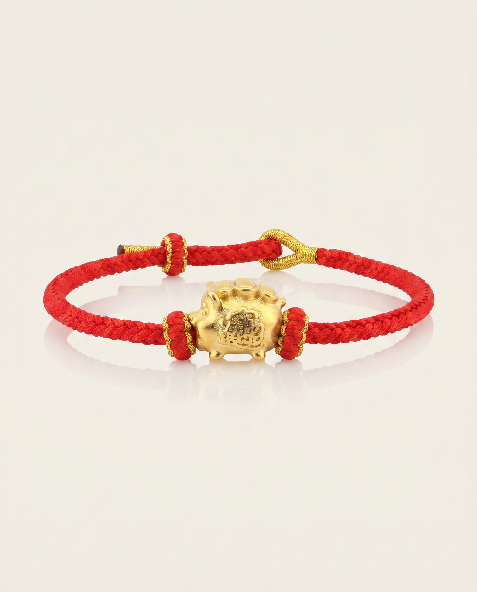 Wealth Pig Charm Red String Bracelet