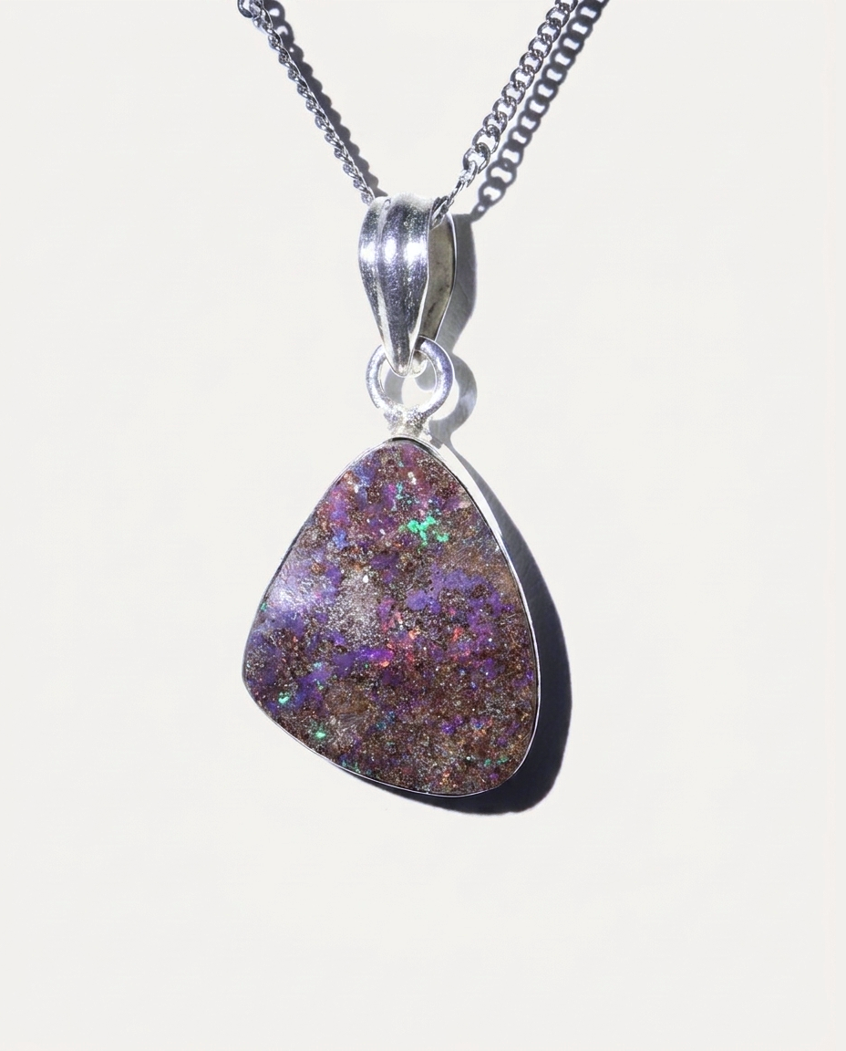 Ancient Tear Solid Australian Opal Necklace