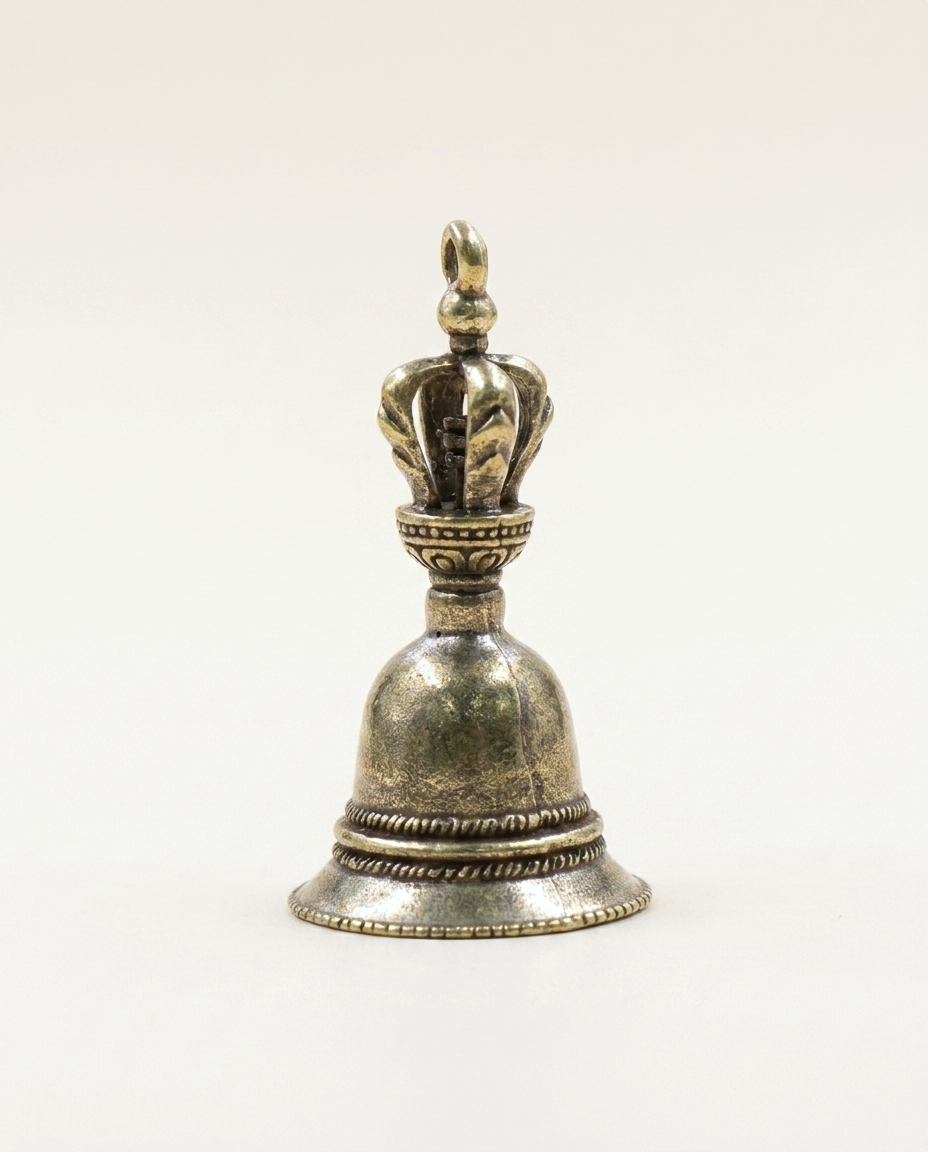 Brass Charm Keyring — Metal Bell