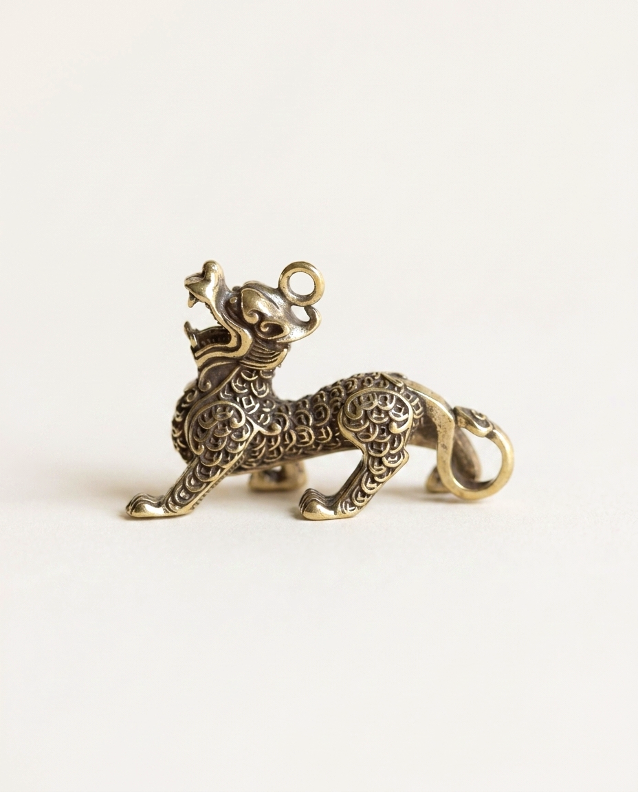 Brass Charm Keyring — Pixiu