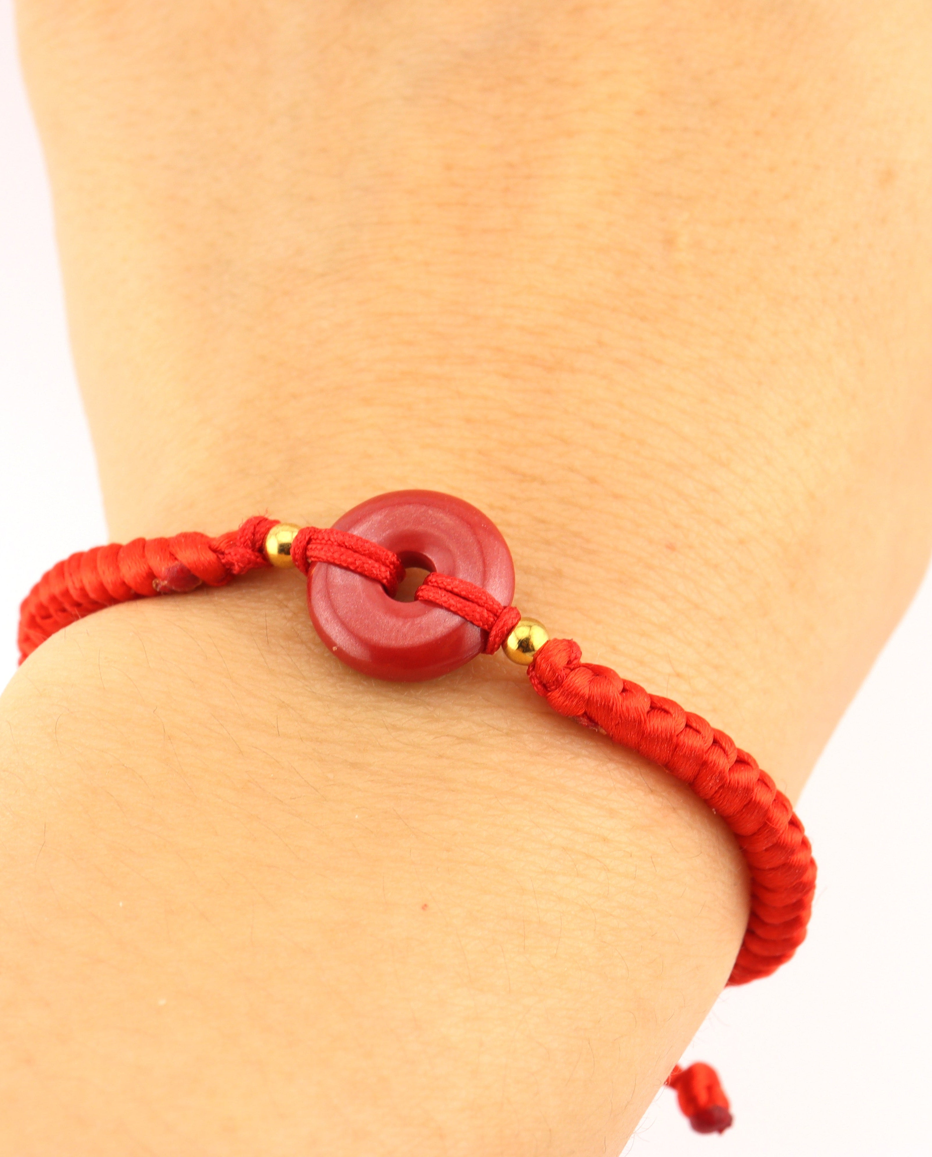 Cinnabar Charm Adjustable Red String Bracelet photo 4