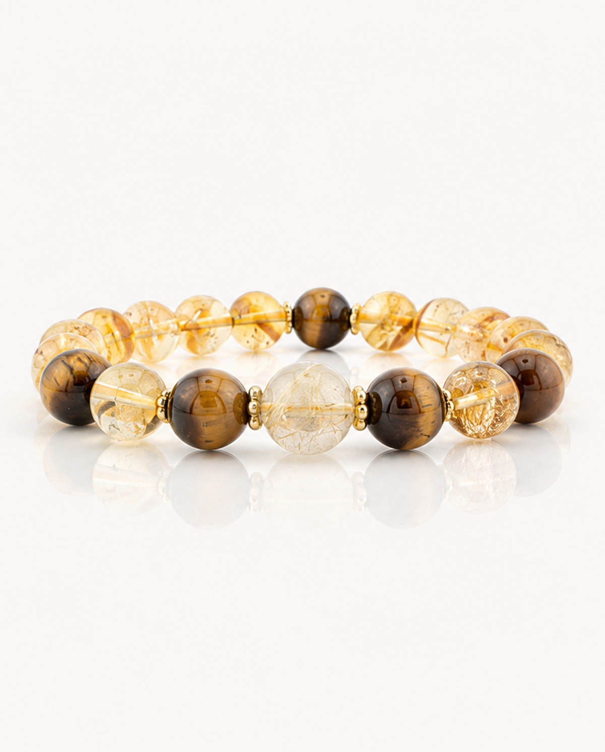 Citrine & Tiger Eye Bracelet angled studio shot