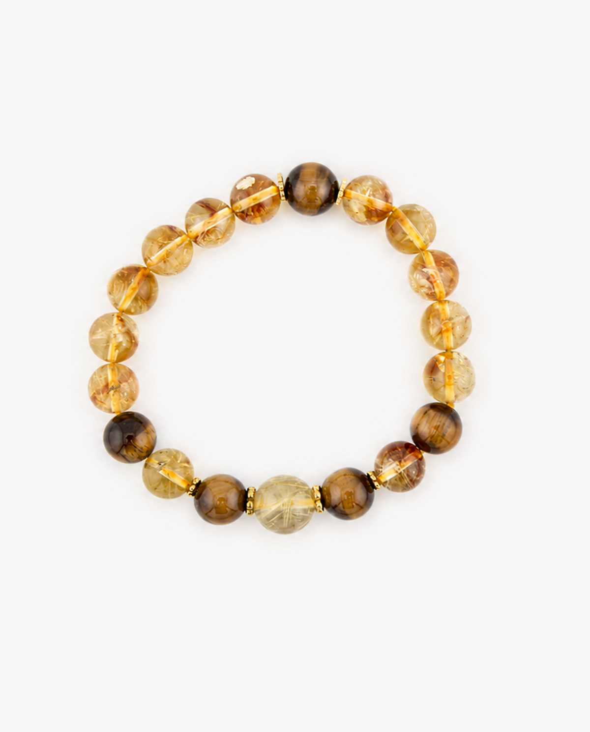 Citrine & Tiger Eye Bracelet top-down flat-lay