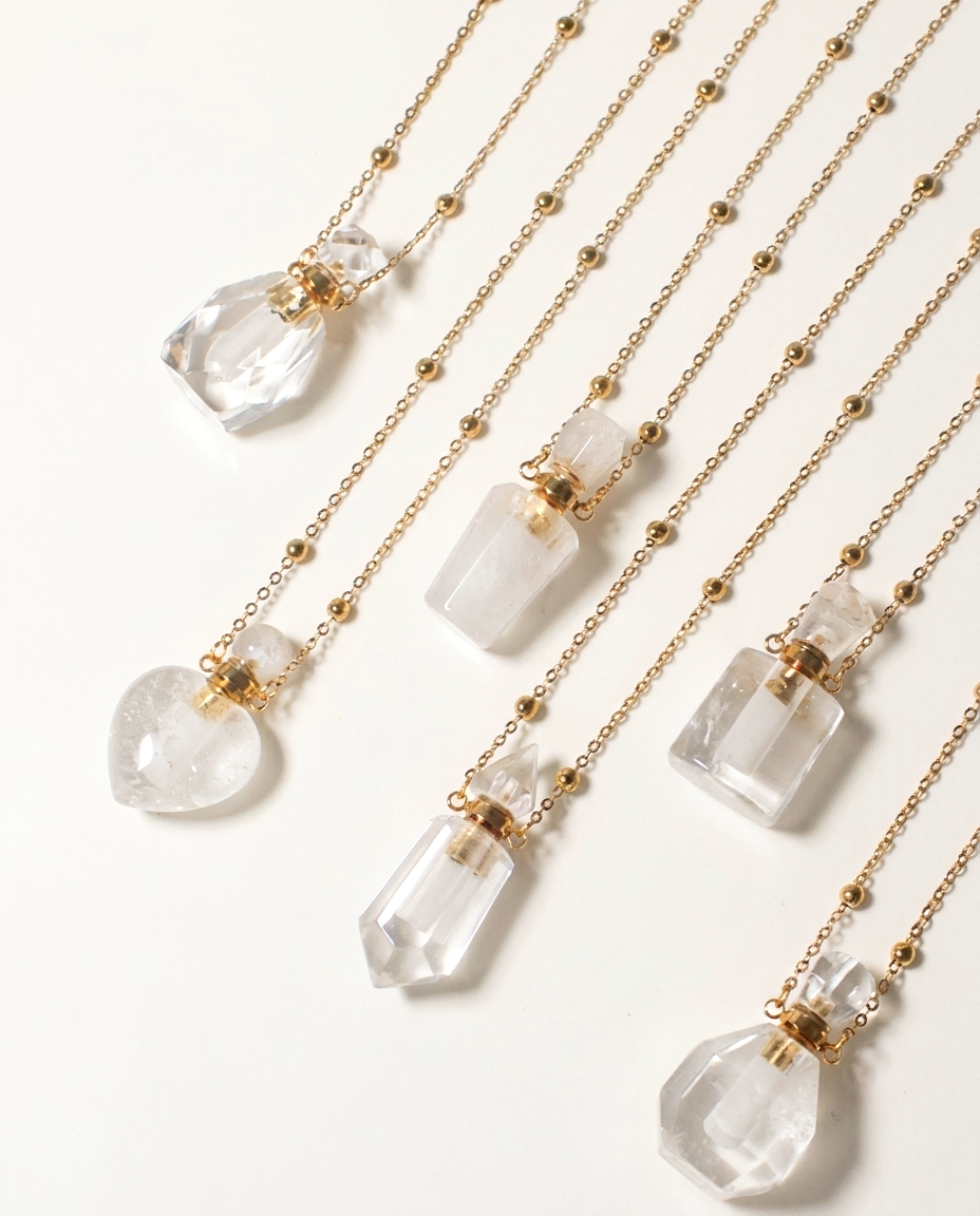 Clear Quartz Potion Bottle Necklace