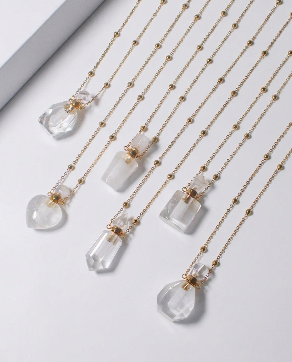 Clear Quartz Potion Bottle Necklace