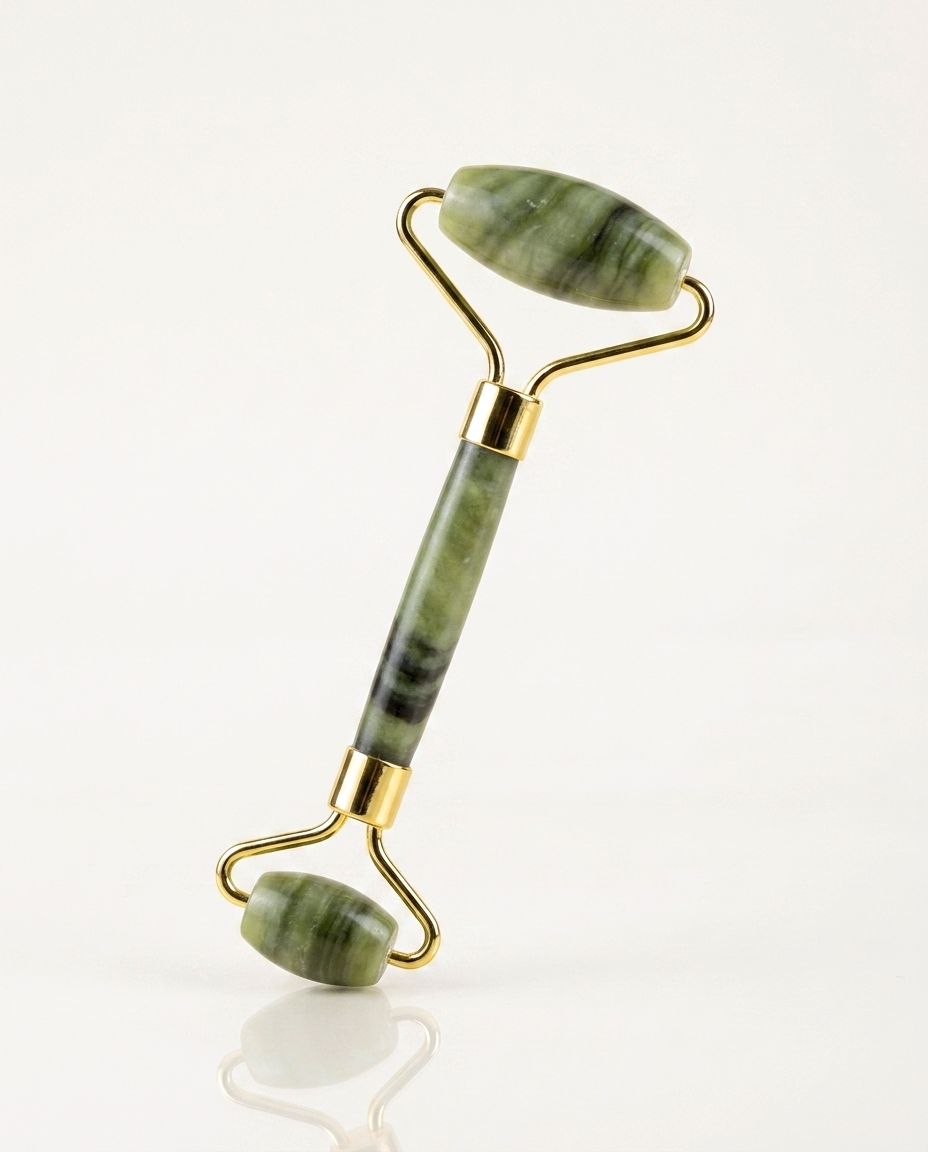 Crystal Face Roller — Dark Green Jade