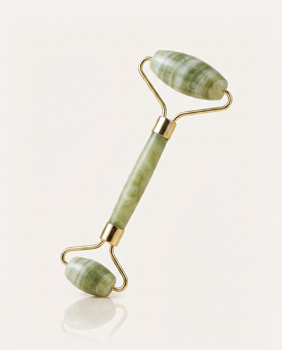 Crystal Face Roller — Light Green Jade