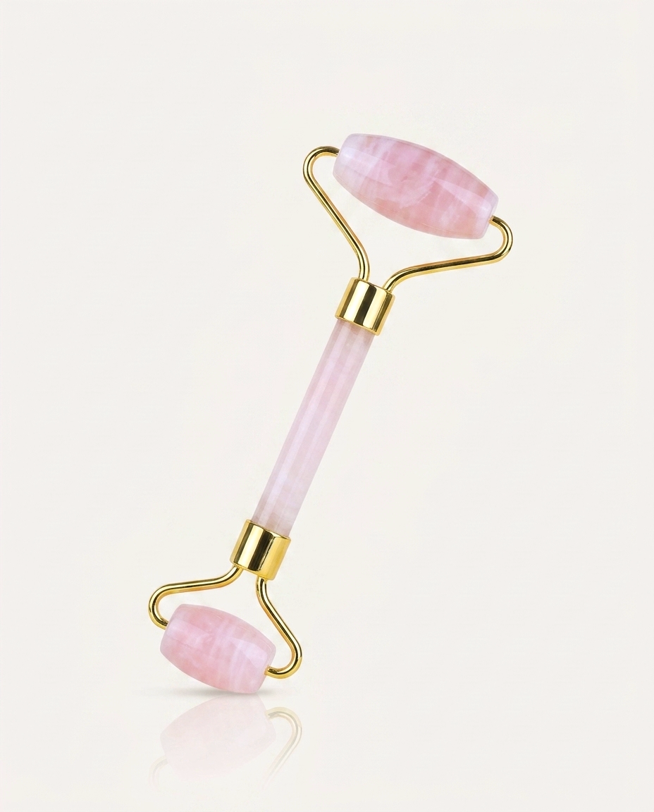 Crystal Face Roller — Rose Quartz
