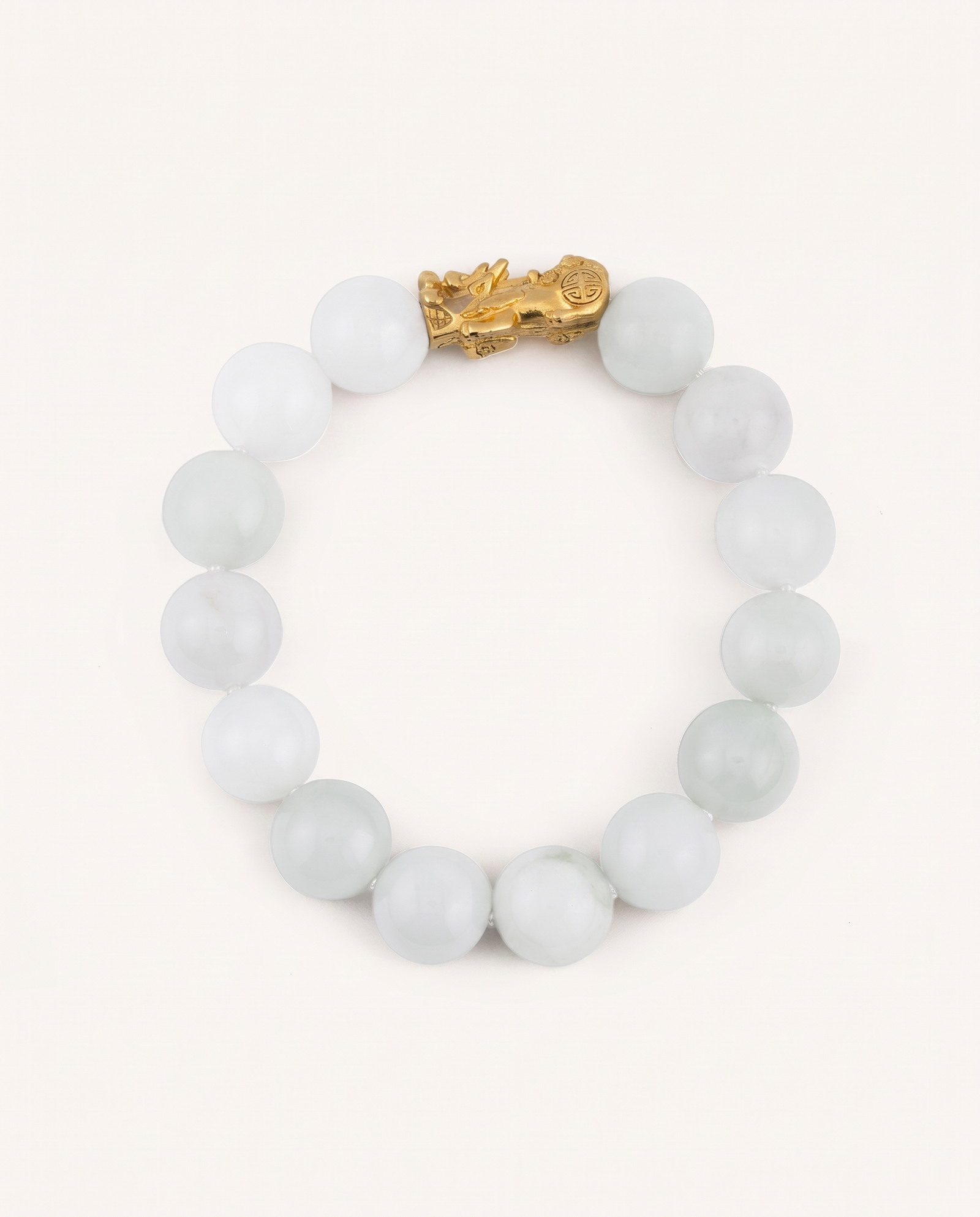 Quiet Clarity | Pixiu Dragon White Jade Bracelet, alternate view