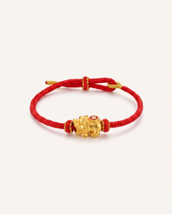Baby Pixiu Dragon Adjustable Red String Bracelet, alternate view