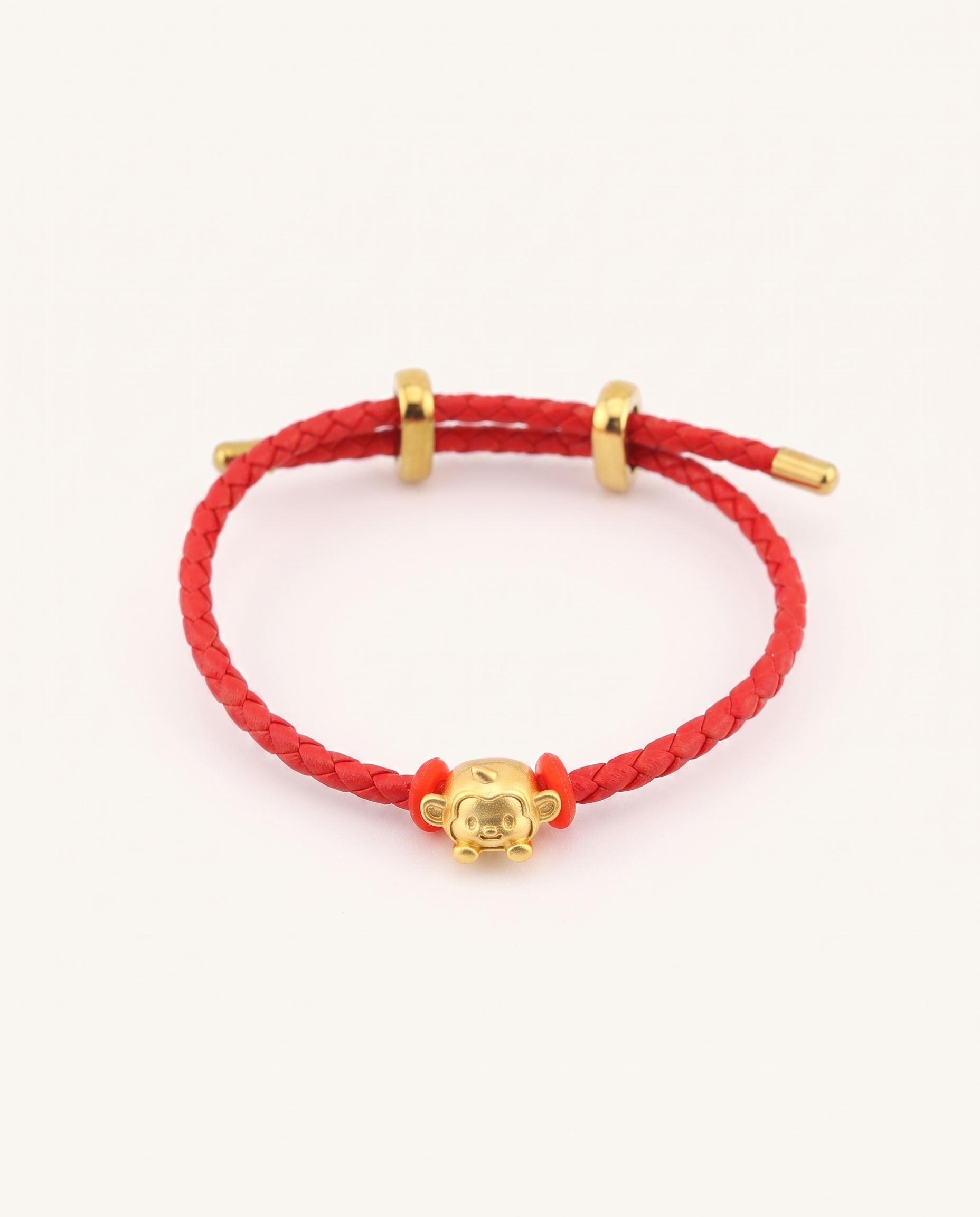 Zodiac Adjustable Red Leather String Bracelet, alternate view