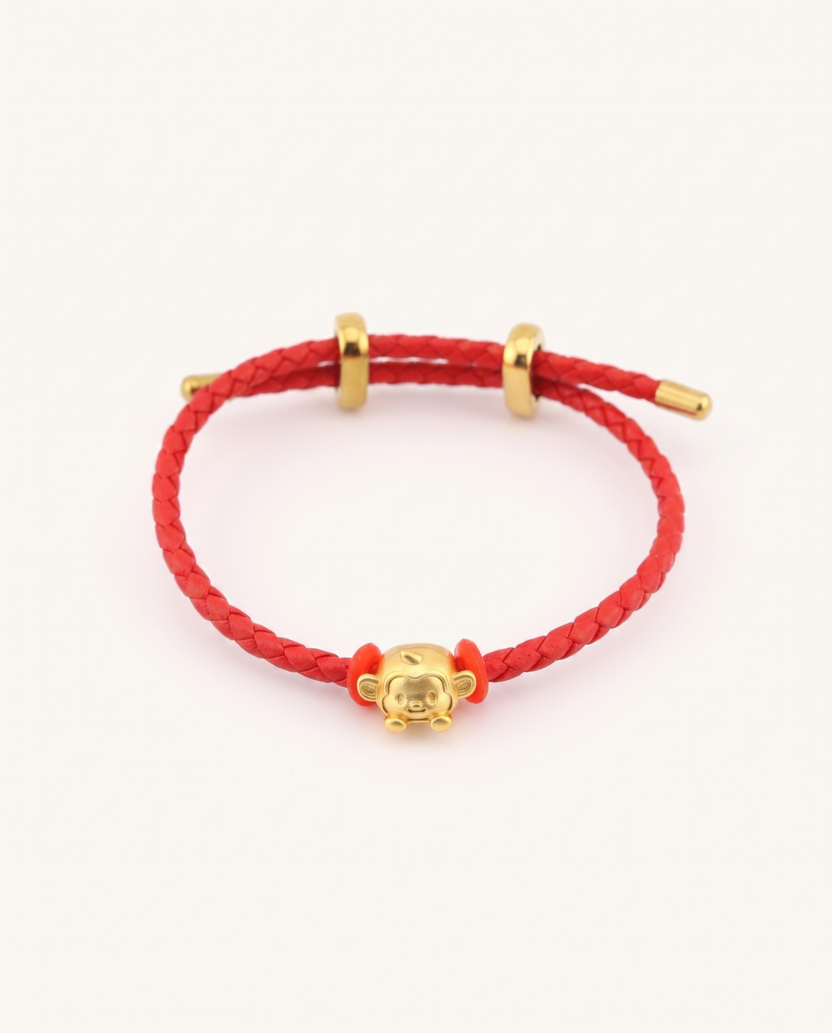 Zodiac Adjustable Red Leather String Bracelet, alternate view