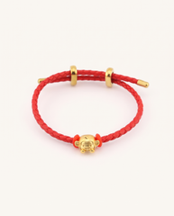 Zodiac Adjustable Red Leather String Bracelet, alternate view
