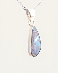 Earth Drop Solid Australian Opal Necklace